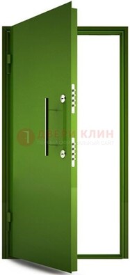 Зеленая металлическая бронированная дверь ДБ-8 в Кирове
