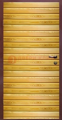 Железная дверь цвета сосна с евровагонкой ДЕ-6 в Кирове