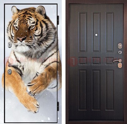 Металлическая дверь с фотопечатью тигра ДФ-1 в Кирове
