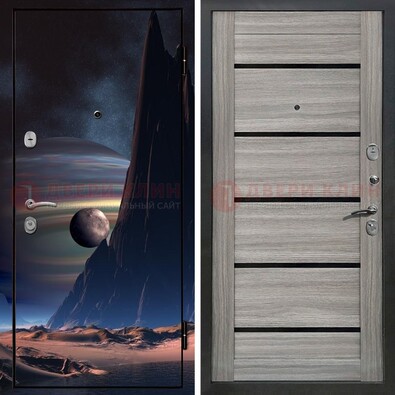 Стальная дверь с фотопечатью космоса ДФ-49 в Кирове