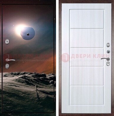 Стальная дверь с фотопечатью планет ДФ-8 в Кирове