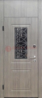 Металлическая дверь Винорит стекло и ковка с фрамугой ДФГ-33 в Кирове