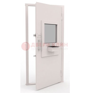 Белая металлическая дверь в кассу с нитроэмалью ДКС-4 в Кирове