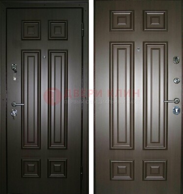 Темная металлическая дверь с МДФ ДМ-136 в квартиру в Кирове