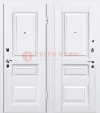 Белая металлическая дверь с МДФ ДМ-179 в Кирове