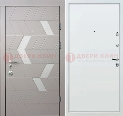 Светлая металлическая дверь с терморазрывом и МДФ панелью ДМ-190 в Зеленограде