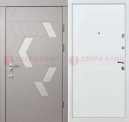 Светлая металлическая дверь с терморазрывом и МДФ панелью ДМ-190 в Кирове
