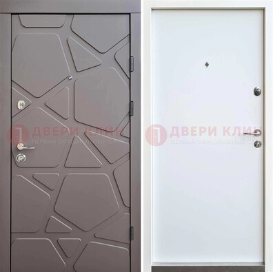 Серая входная дверь с филенчатой МДФ ДМ-216 в Кирове