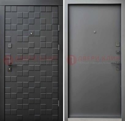 Темная стальная филенчатая дверь с МДФ ДМ-221 в Кирове