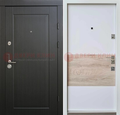 Черная металлическая дверь с белой МДФ внутри ДМ-230 в Кирове