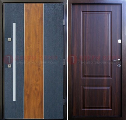 Современная входная дверь и с коричневой МДФ внутри ДМ-236 в Кирове