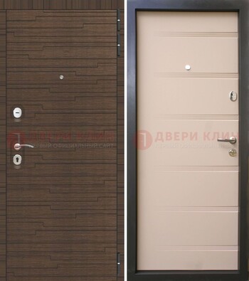Коричневая  железная дверь c фрезерованной МДФ ДМ-248 в Кирове