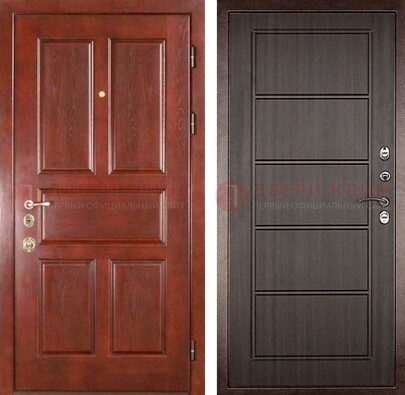 Красная металлическая дверь с МДФ в квартиру ДМ-387 в Кирове