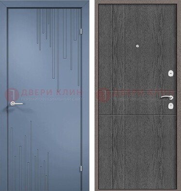 Синяя металлическая дверь МДФ в квартиру ДМ-434 в Кирове