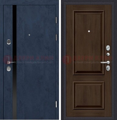 Синяя входная дверь МДФ с обеих сторон ДМ-473 в Кирове