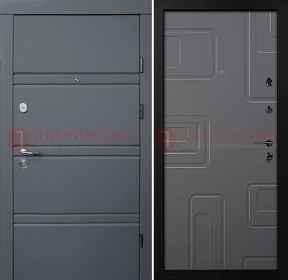 Серая металлическая дверь с МДФ в квартиру ДМ-485 в Кирове