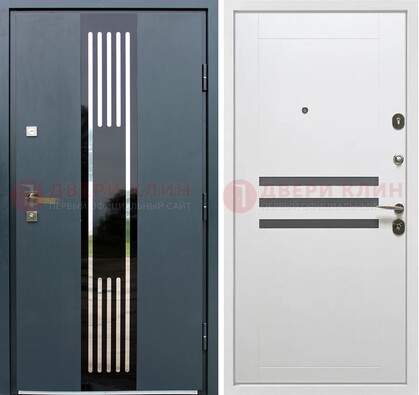 Темная квартирная дверь с разными МДФ ДМ-504 в Кирове