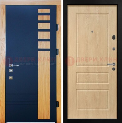 Двухцветная железная дверь с МДФ в квартиру ДМ-511 в Кирове