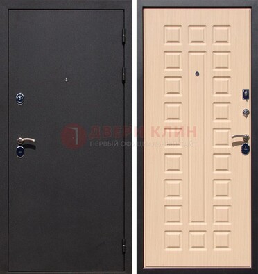 Черная стальная дверь с порошковым окрасом МДФ внутри ДП-102 в Кирове