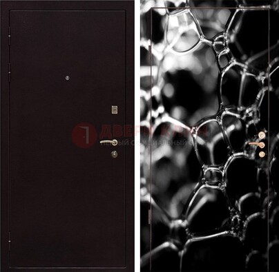 Черная стальная дверь с порошковым окрасом с фотопечатью ДП-158 в Кирове