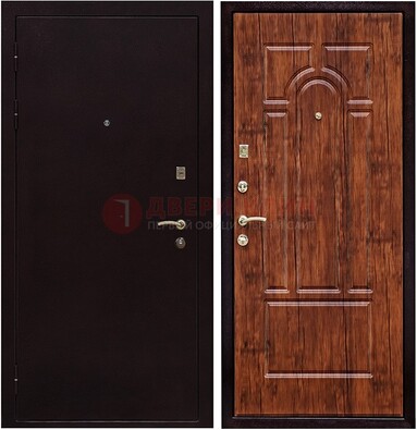 Темная железная дверь с порошковым покрытием ДП-194 в Старой Купавне