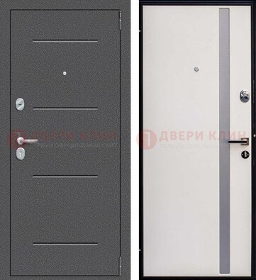 Железная дверь с порошковым напылением и белой МДФ ДП-212 в Кирове