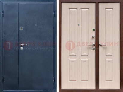 Двустворчатая стальная дверь с порошковым напылением и МДФ ДП-239 в Кирове
