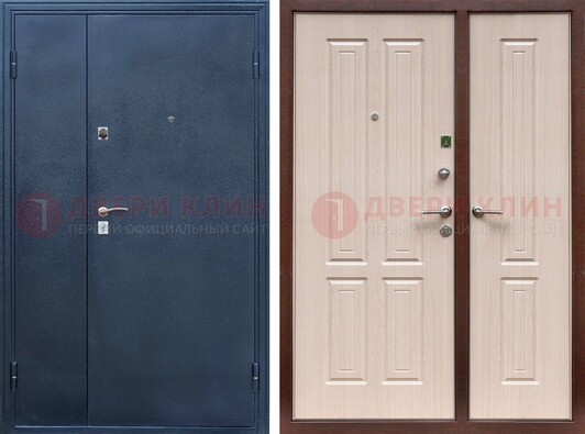Двустворчатая стальная дверь с порошковым напылением и МДФ ДП-239 в Кирове
