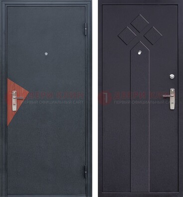 Черная входная дверь с порошковым напылением и узором внутри ДП-241 в Орле