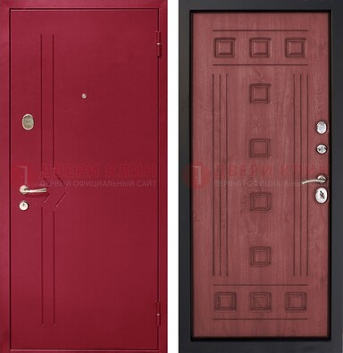 Красная железная дверь с порошковым напылением ДП-242 в Сургуте