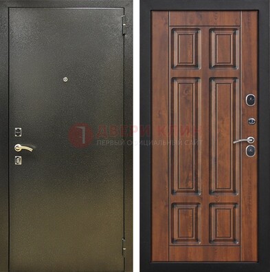 Металлическая входная темная дверь с порошковым напылением и МДФ ДП-299 в Кирове