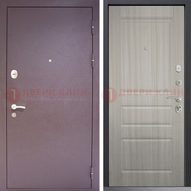 Темная стальная дверь с порошковым окрасом и МДФ ДП-310 в Кирове