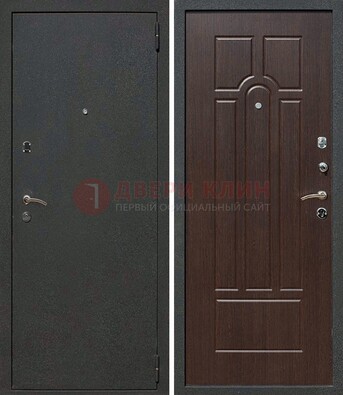 Черная металлическая дверь с порошковым окрасом ДП-47 в Кирове