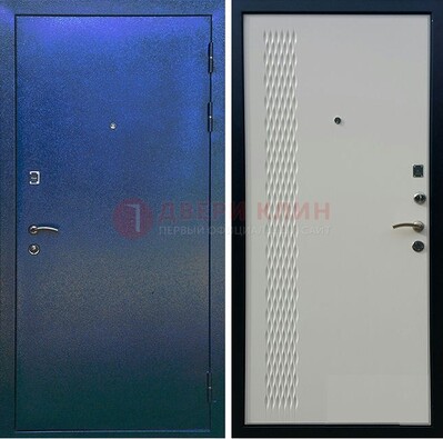 Синяя железная дверь с порошковым напылением ДП-49 в Кирове