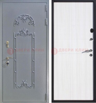 Серая входная дверь с порошковым покрытием ДП-67 в Кирове