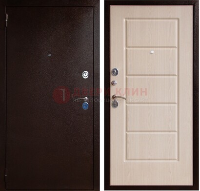 Коричневая металлическая дверь с порошковым окрасом ДП-92 в Голицино