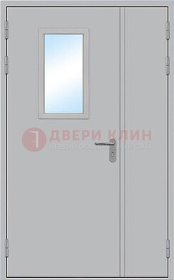 Белая входная техническая дверь со стеклянной вставкой ДПП-10 в Кирове