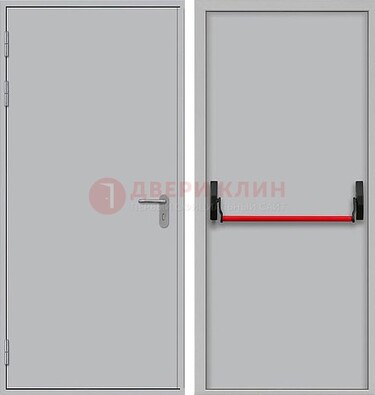 Белая металлическая противопожарная дверь с длинной ручкой ДПП-14 в Кирове