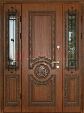 Парадная распашная стальная дверь Винорит со стеклом ДПР-106 в Кирове