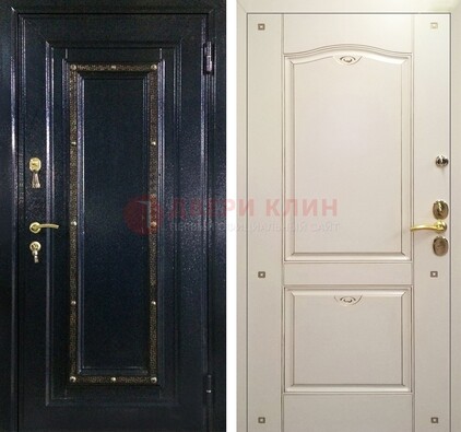Парадная дверь с золотистым декором ДПР-3 в квартиру в Кирове