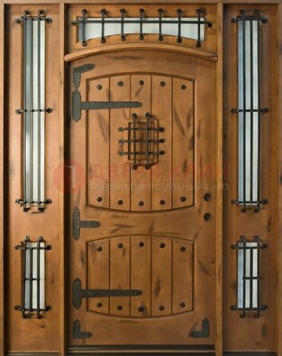 Парадная дверь с коваными элементами ДПР-68 в коттедж в Кирове