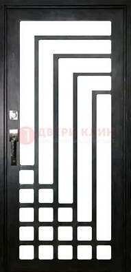 Черная стальная решетчатая дверь в современном стиле ДР-43 в Кирове