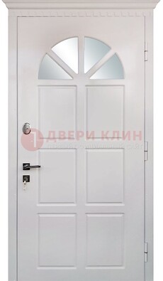 Светлая железная дверь со стеклом ДС-29 в Кирове