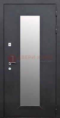 Черная стальная дверь порошок со стеклом ДС-33 в Кирове
