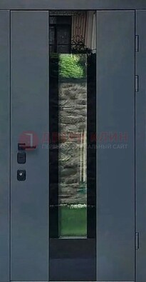 Современная дверь со стеклом для коттеджа ДС-40 в Кирове