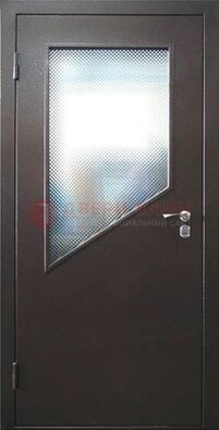 Стальная дверь со стеклом ДС-5 в кирпичный коттедж в Кирове