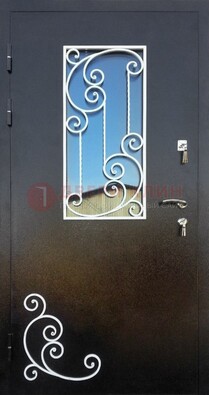 Входная дверь Порошок со стеклом и ковкой ДСК-278 в Кирове