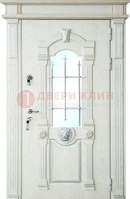 Герметичная входная дверь со стеклом и ковкой с украшением ДСК-64 в Кирове
