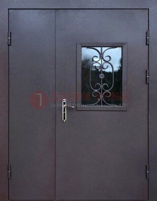 Тамбурная дверь Порошок со стеклом и ковкой ДТМ-48 в Кирове