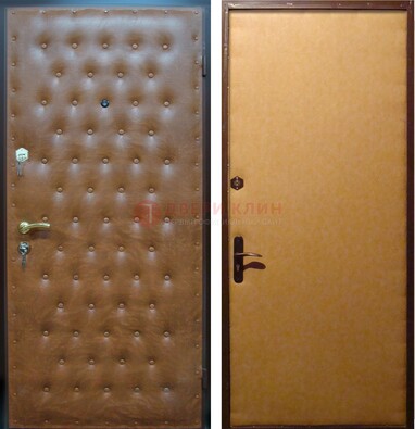 Желтая железная дверь с винилискожей ДВ-2 в Кирове